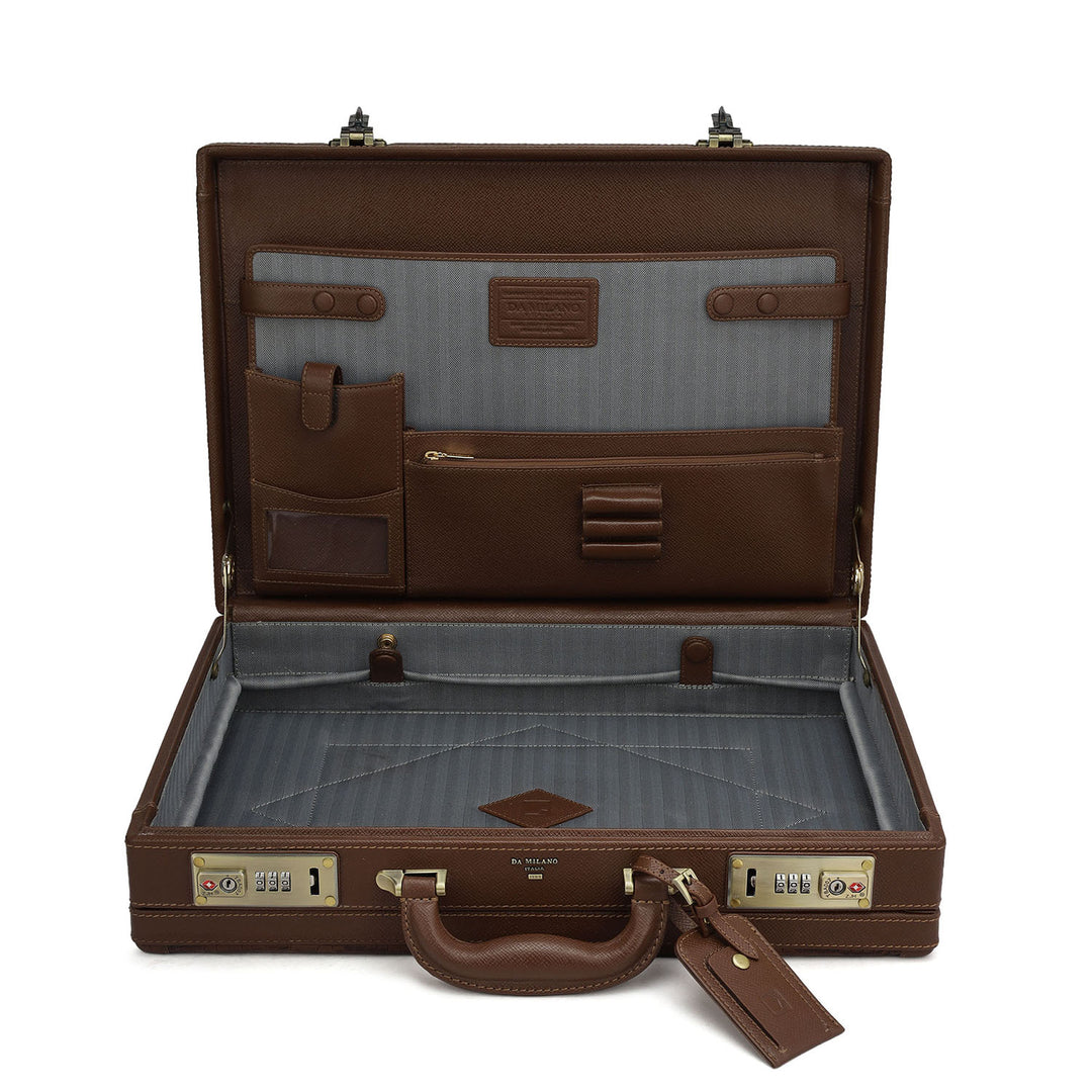 Croco Franzy Leather Brief Case - Date