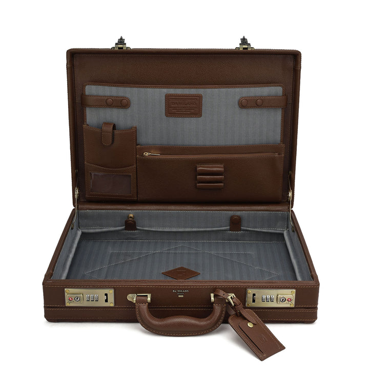 Croco Franzy Leather Brief Case - Date
