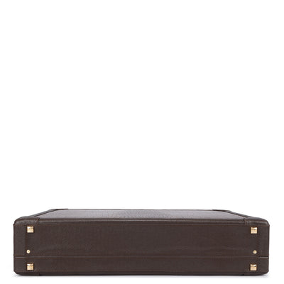 Croco Leather Brief Case - Brown