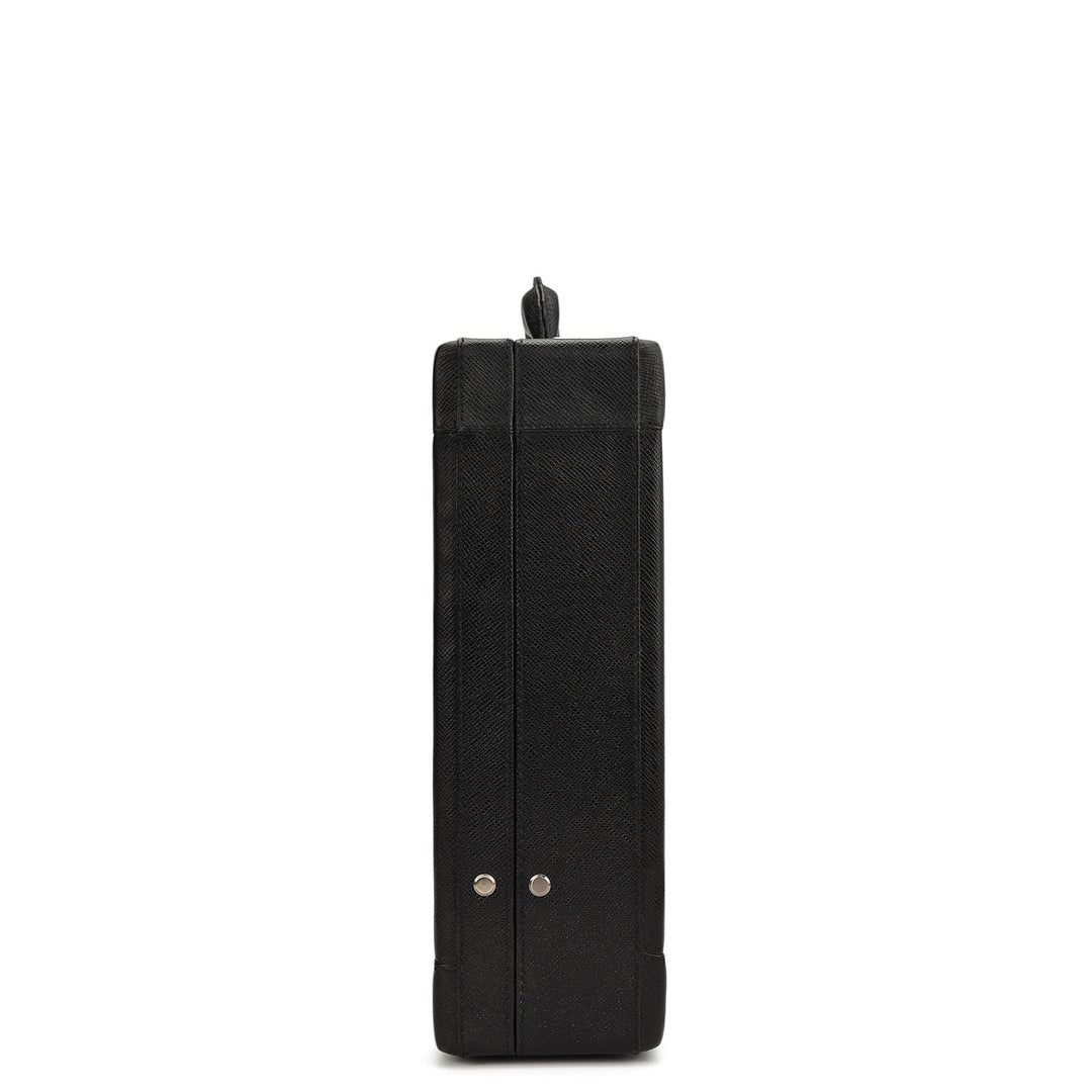 Croco Leather Brief Case - Black