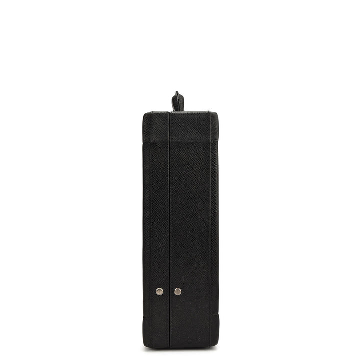 Croco Leather Brief Case - Black