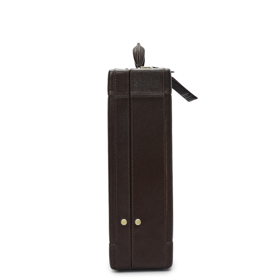 Franzy Leather Brief Case - Chocolate
