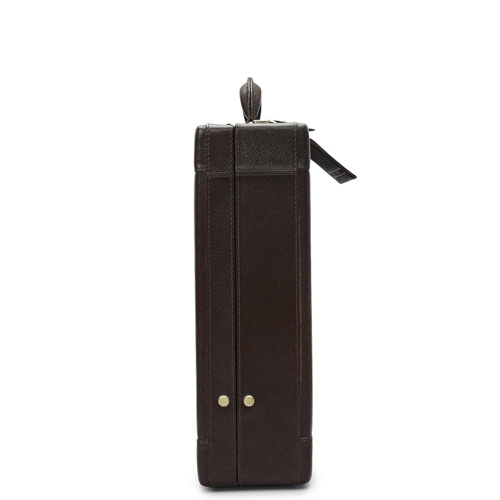 Franzy Leather Brief Case - Chocolate