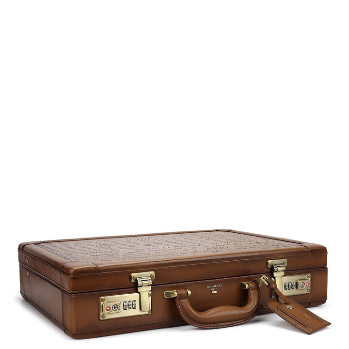 Signato Leather Brief Case - Cognac