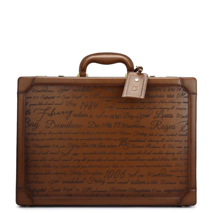 Signato Leather Brief Case - Cognac