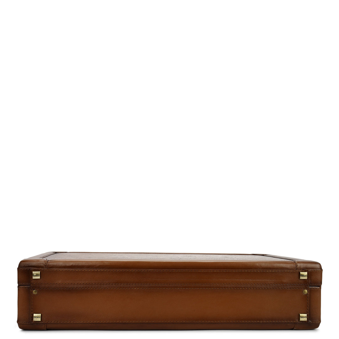 Signato Leather Brief Case - Cognac