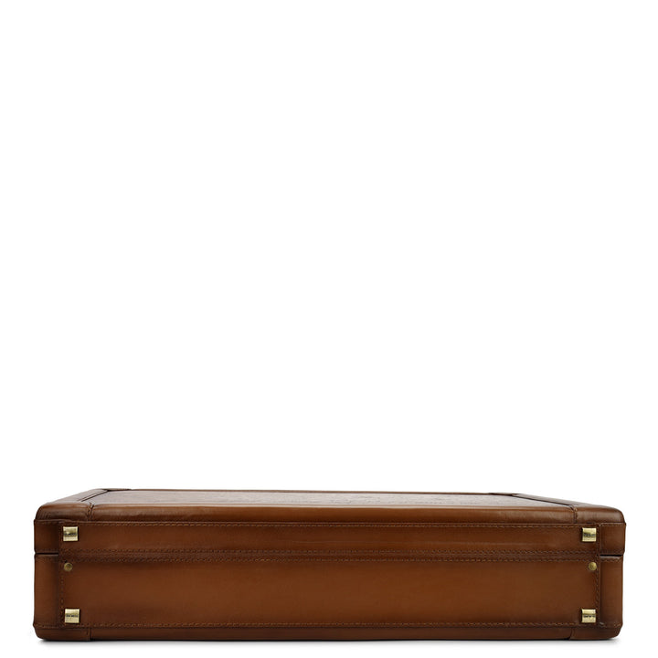 Signato Leather Brief Case - Cognac