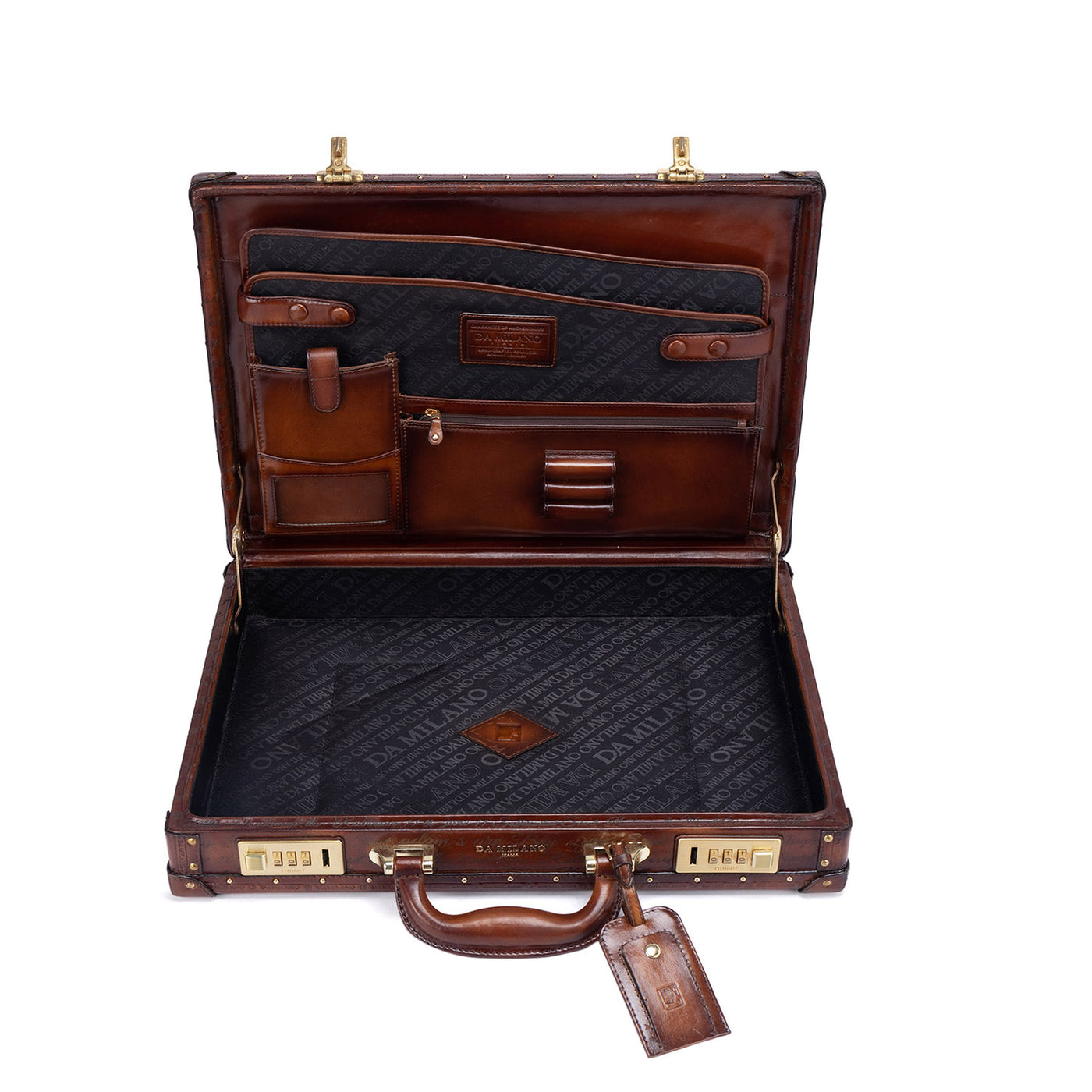 Signato Leather Briefcase - Cognac