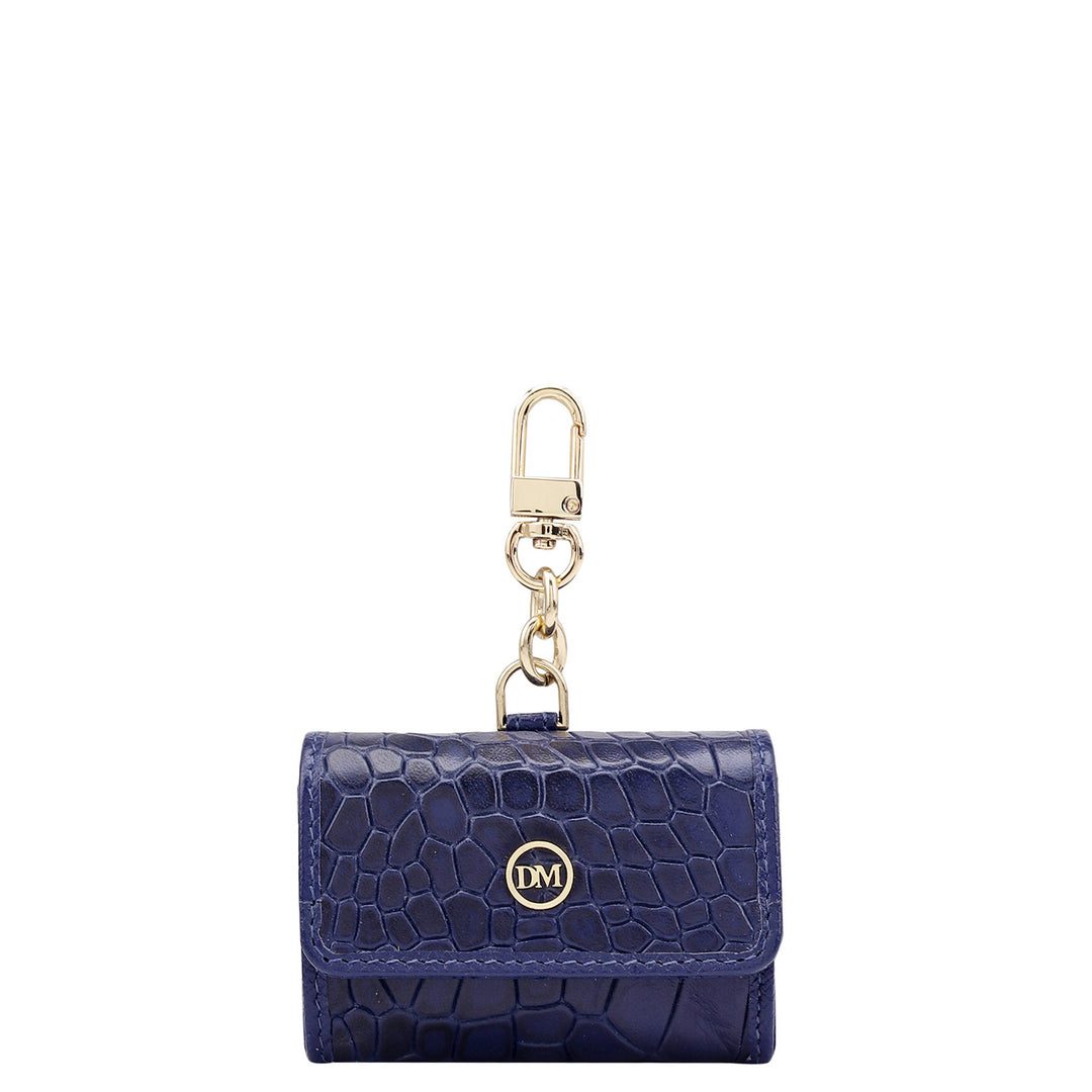 Croco Leather Bag Hanging - Ink Blue