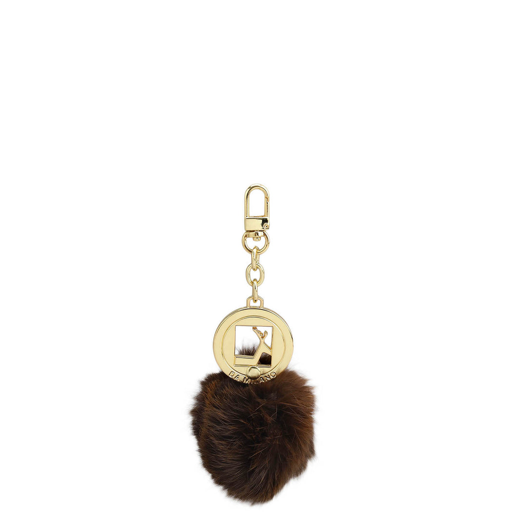 Fur Leather Bag Hanging - Brown
