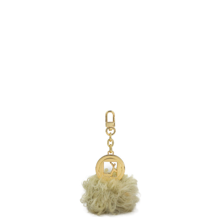 Fur Leather Bag Hanging - Off White