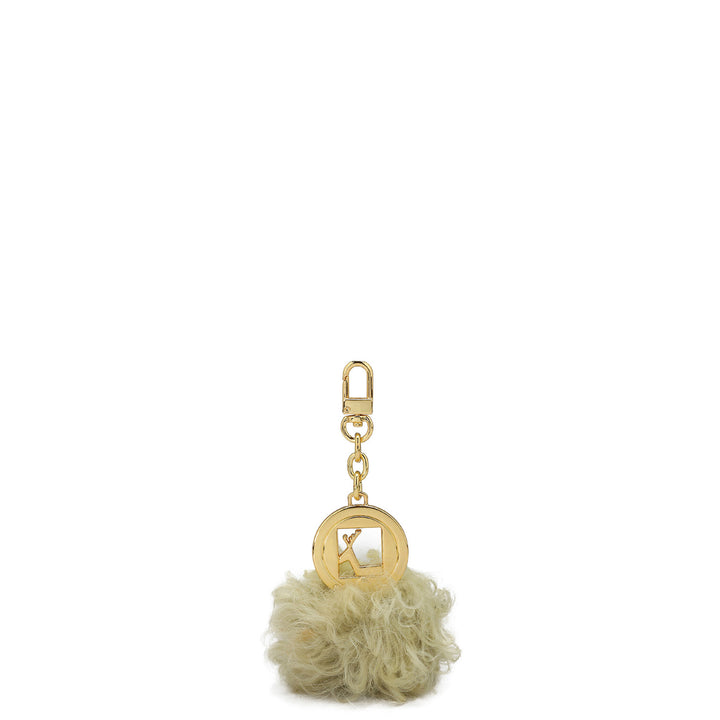 Fur Leather Bag Hanging - White