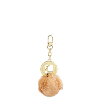 Fur Leather Bag Hanging - Orange