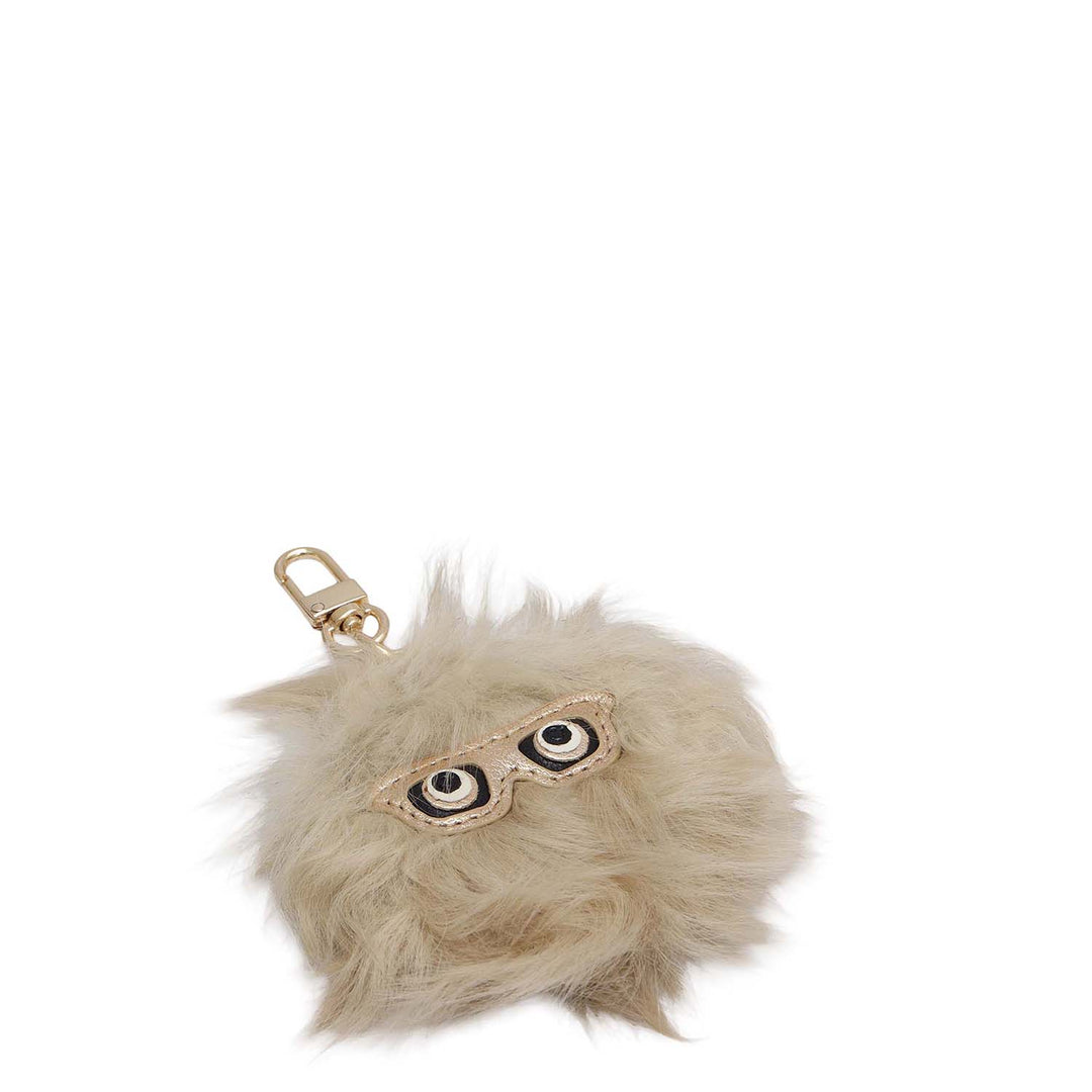 Fur Leather Bag Hanging - Beige