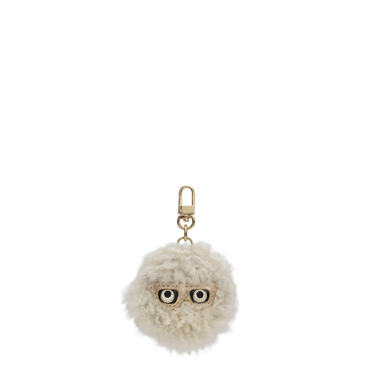 Fur Leather Bag Hanging - White