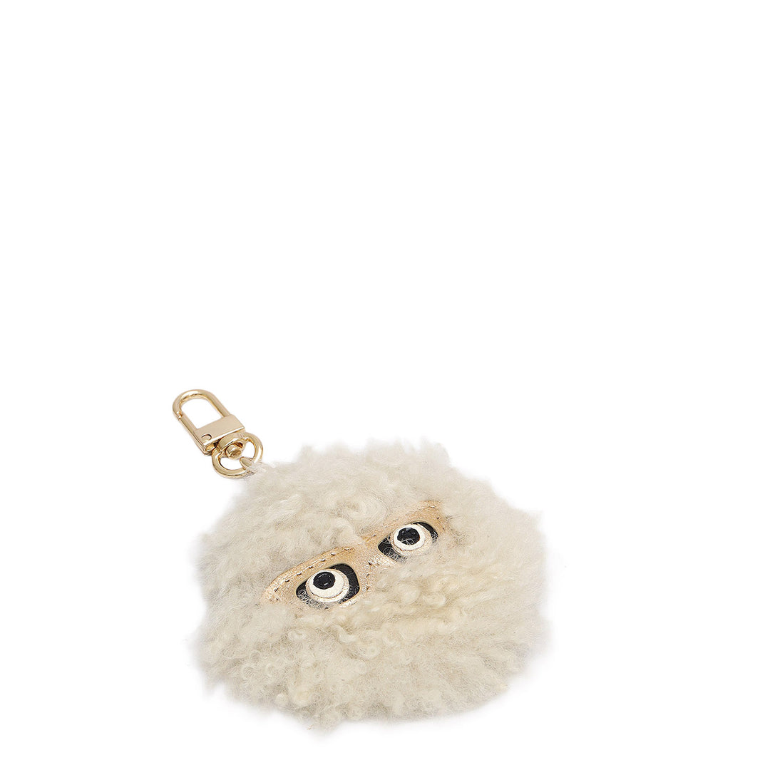 Fur Leather Bag Hanging - White