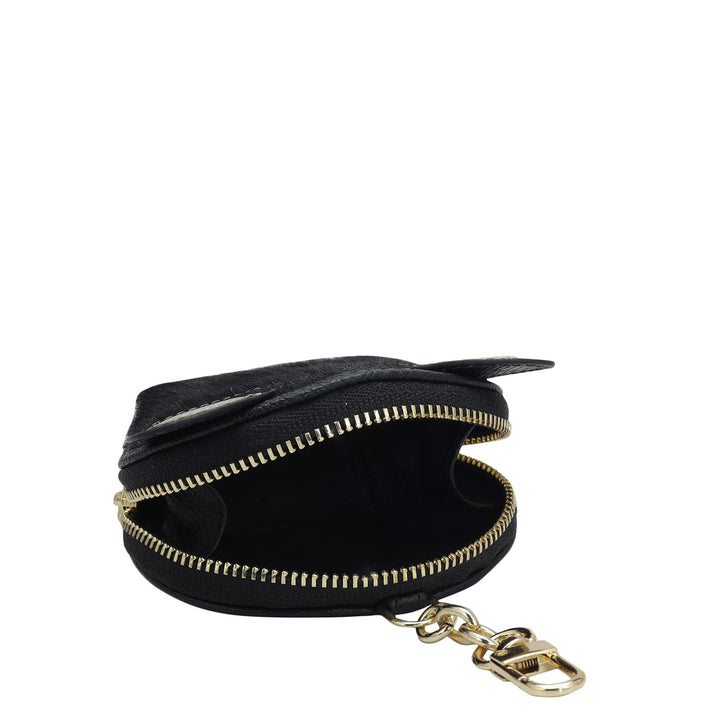 Fur Franzy Leather Bag Hanging - Black