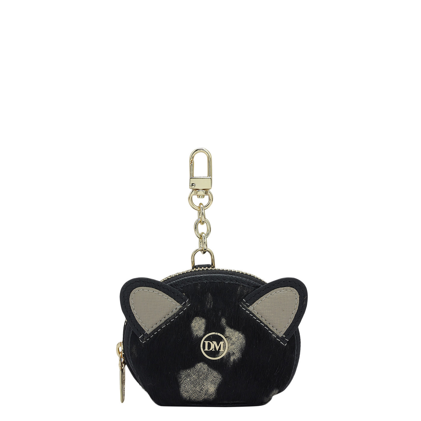 Fur Franzy Leather Bag Hanging - Black & Gold