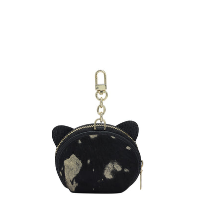 Fur Franzy Leather Bag Hanging - Black & Gold