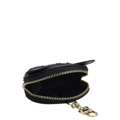 Fur Franzy Leather Bag Hanging - Black & Gold