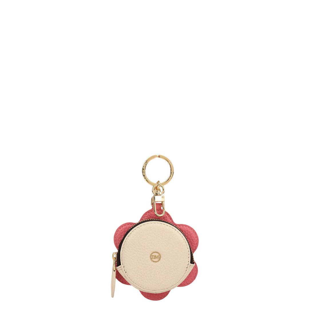 Wax Leather Bag Hanging - Marshmallow & Hyper Pink