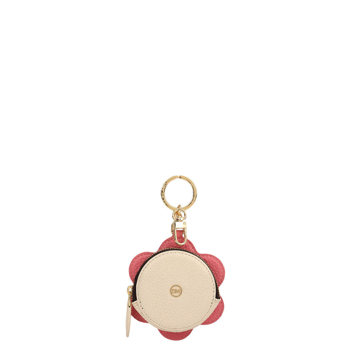 Wax Leather Bag Hanging - Marshmallow & Hyper Pink