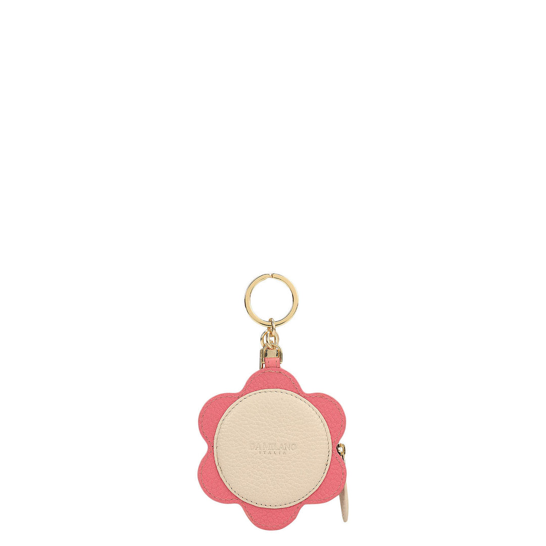 Wax Leather Bag Hanging - Marshmallow & Hyper Pink