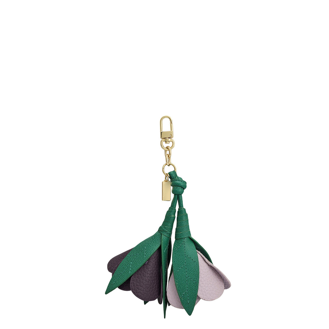 Wax Leather Bag Hanging - Green & Lilac