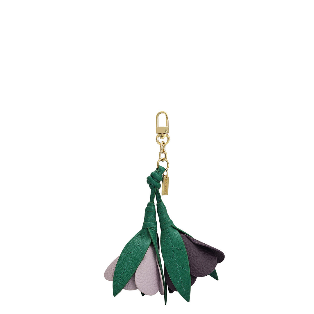 Wax Leather Bag Hanging - Green & Lilac
