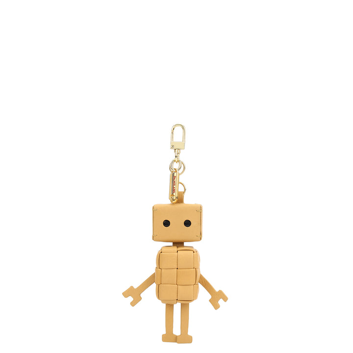 Mat Plain Leather Bag Hanging - Beige