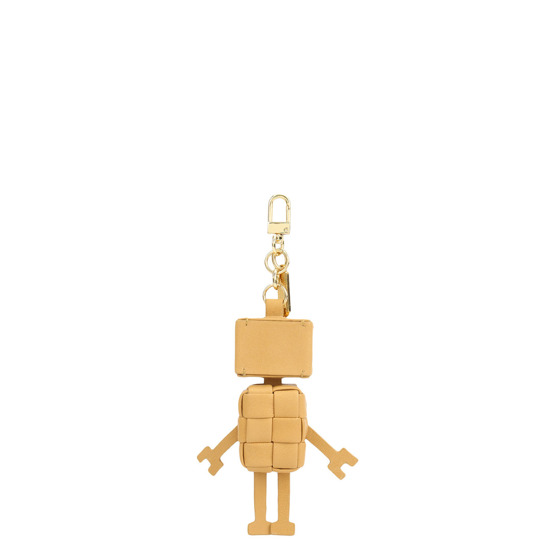 Mat Plain Leather Bag Hanging - Beige