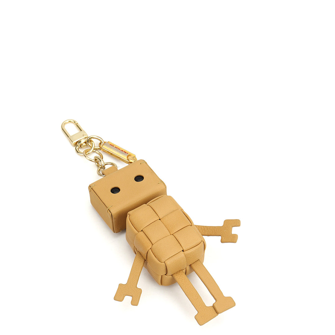 Mat Plain Leather Bag Hanging - Beige