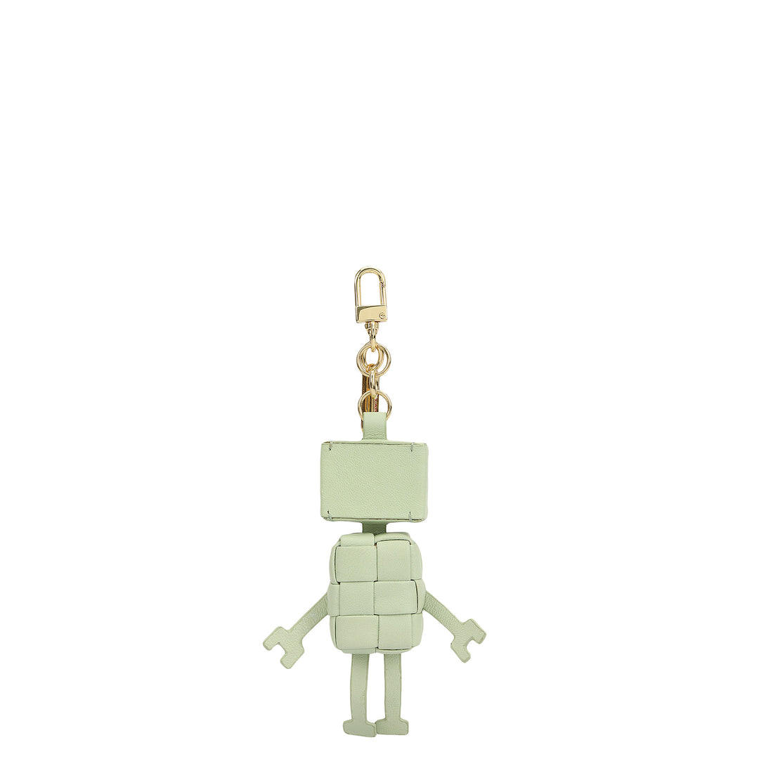 Mat Plain Leather Bag Hanging - Mint