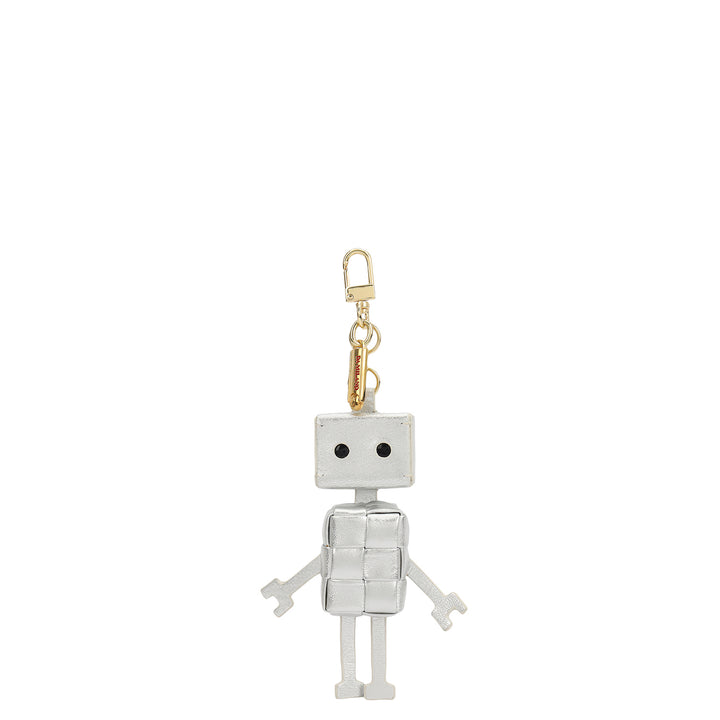 Mat Plain Leather Bag Hanging - Silver