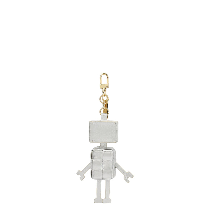 Mat Plain Leather Bag Hanging - Silver