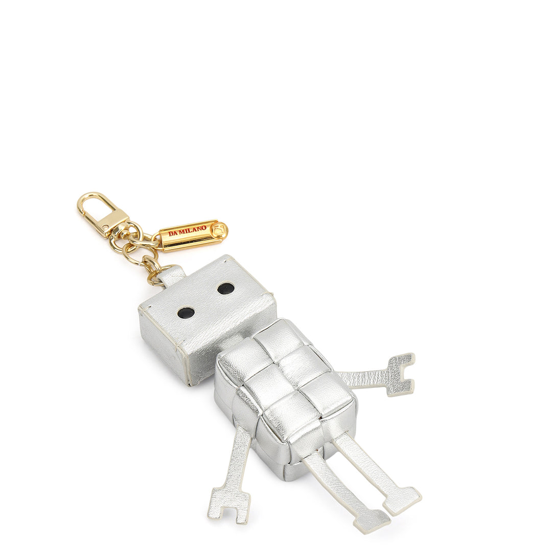 Mat Plain Leather Bag Hanging - Silver