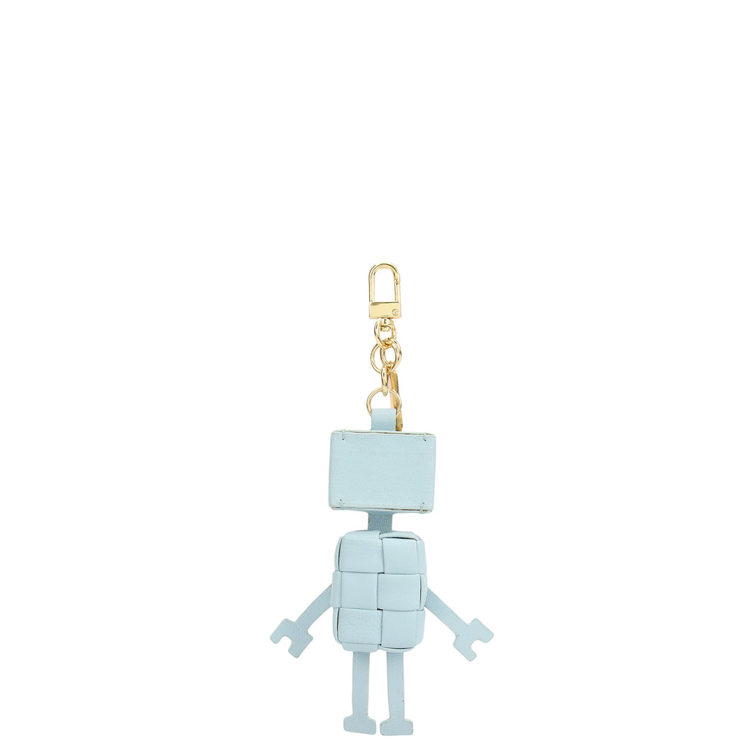 Mat Plain Leather Bag Hanging - Sky