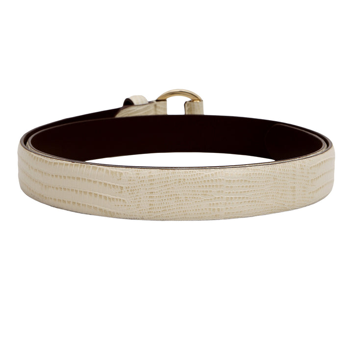 Casual Lizard Leather Ladies Belt-White