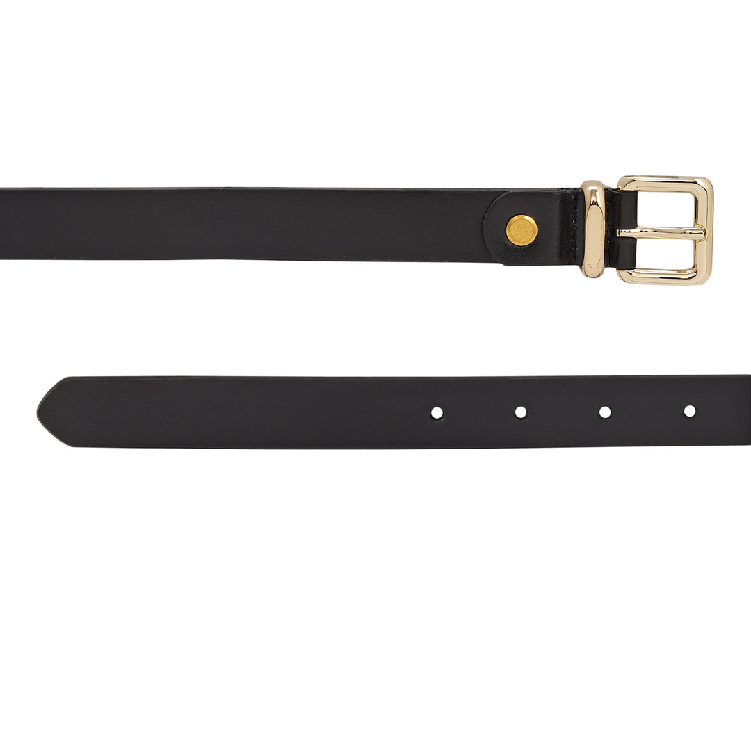 Formal Plain Leather Ladies Belt - Black