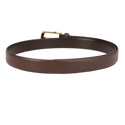 Casual Saffiano Leather Ladies Belt - Brown