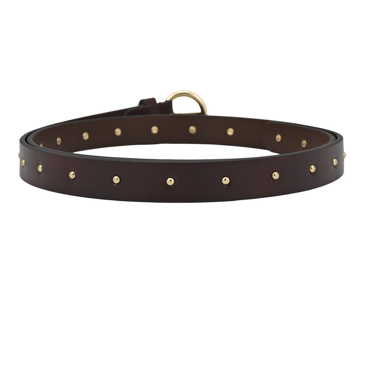 Casual Plain Leather Ladies Belt - Burgundy