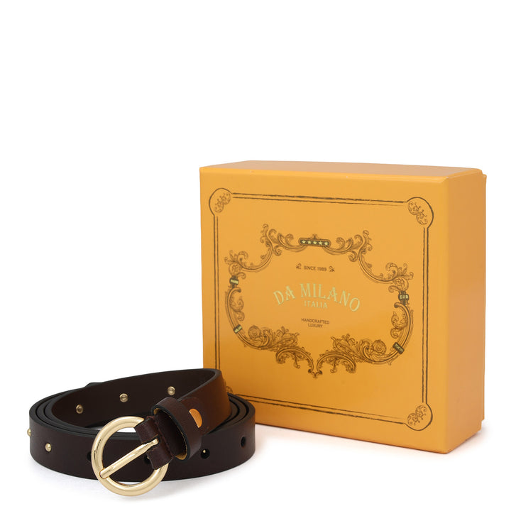 Casual Plain Leather Ladies Belt - Burgundy
