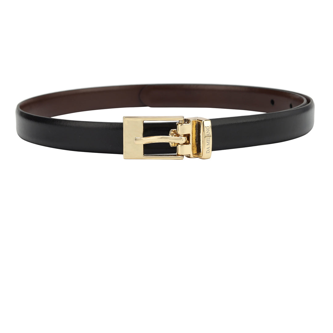 Formal Plain Leather Ladies Belt Black Brown – Da Milano