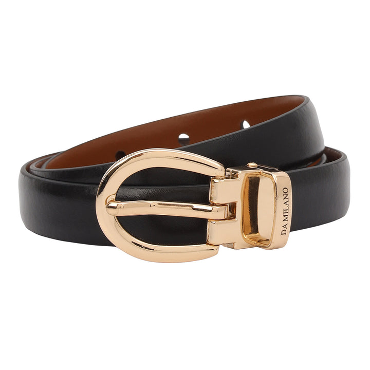 Formal Plain Leather Ladies Belt-Black