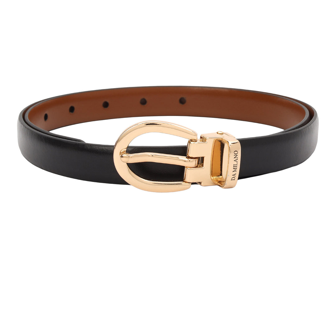 Formal Plain Leather Ladies Belt-Black
