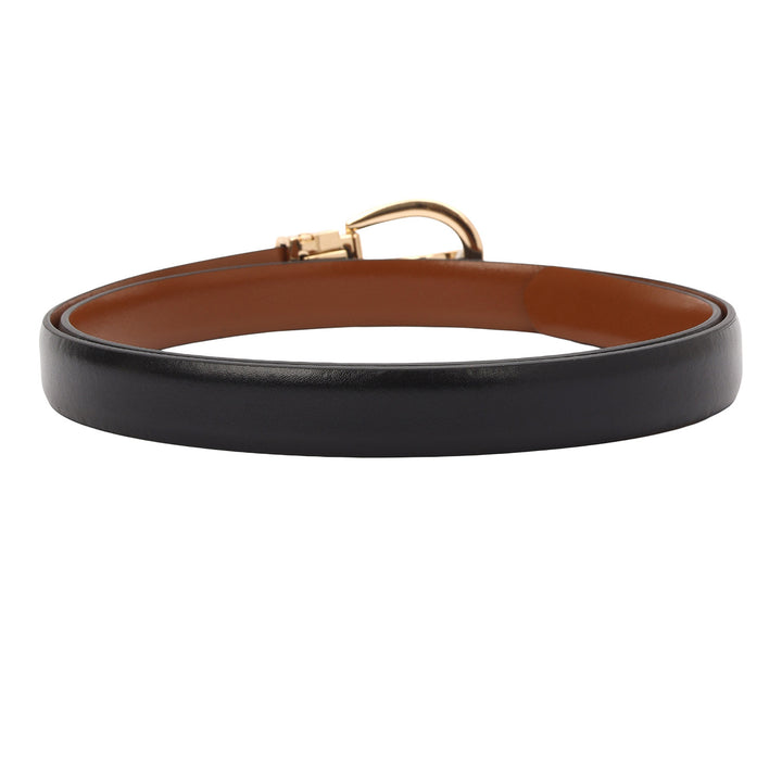 Formal Plain Leather Ladies Belt-Black