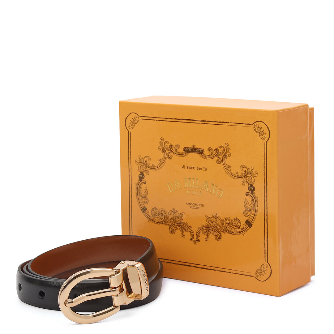 Formal Plain Leather Ladies Belt-Black