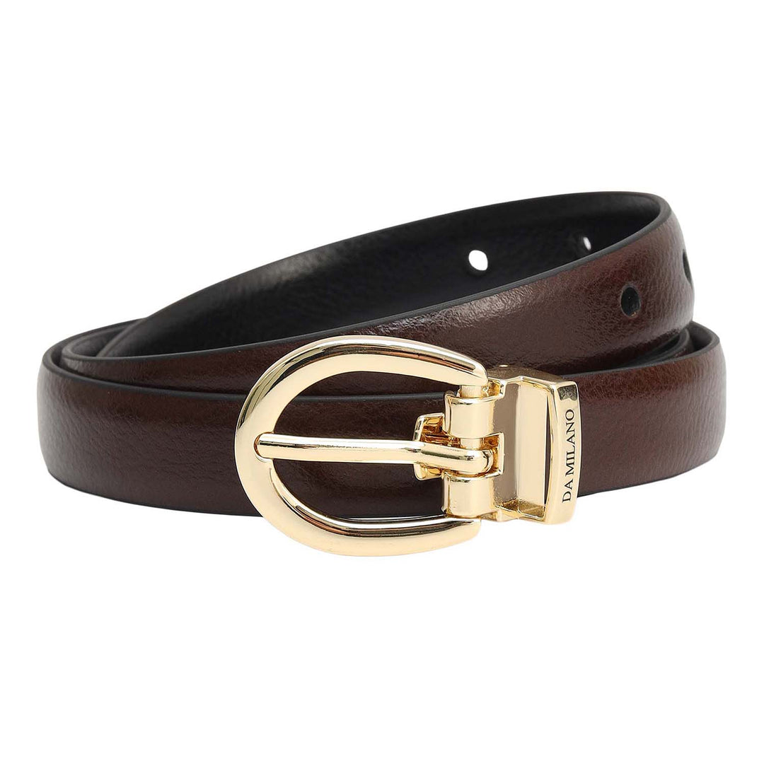 Casual Wax Leather Ladies Belt - Brown & Black