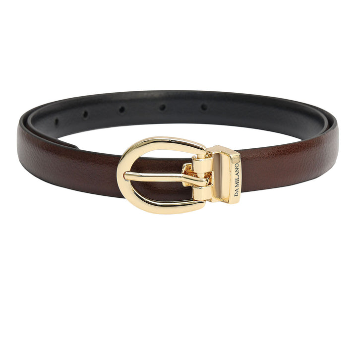 Formal Wax Leather Ladies Belt - Brown & Black
