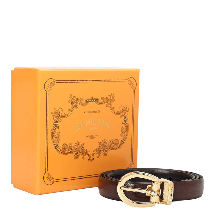Casual Wax Leather Ladies Belt - Brown & Black